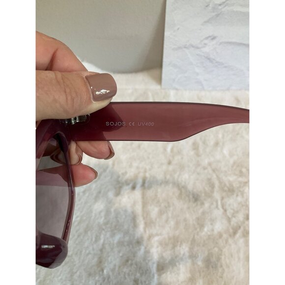 SOJOS Vintage Oversized Square Sunglasses SJ2194 C7 Retro UV400 Protection Purpl - Picture 5 of 8